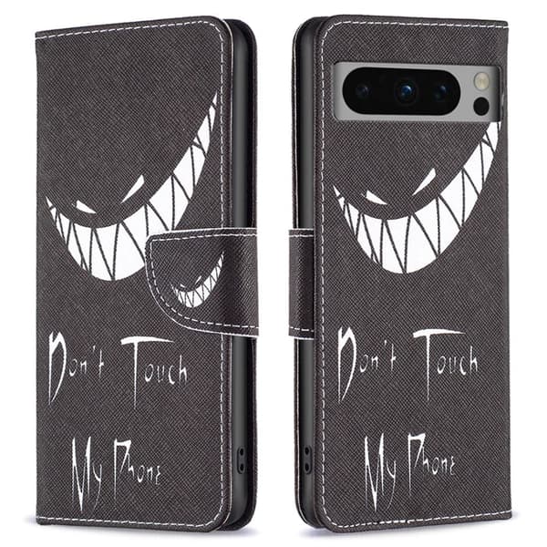 Wonderland Google Pixel 8 Pro Flip Etui - Don't Touch My Phone Black