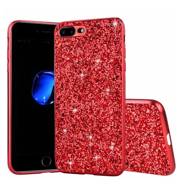 Glitter iPhone SE 2020 skal - Röd Röd