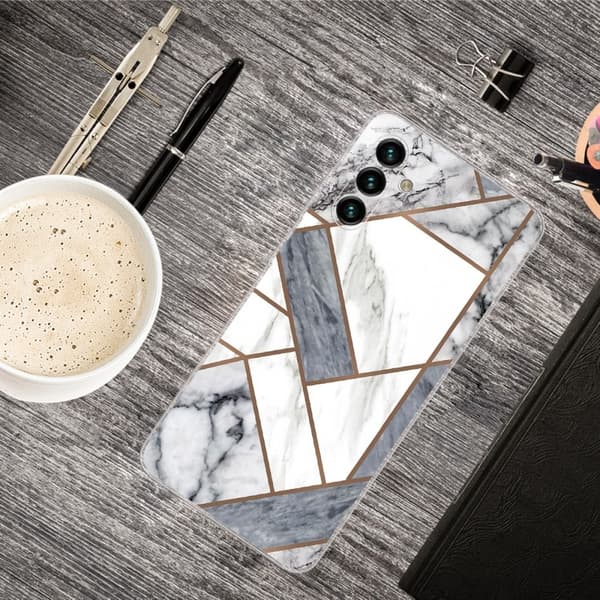 Marble Samsung Galaxy A13 5G Suojakotelo - Harmaa / Valkoinen Marble Tile Multicolor