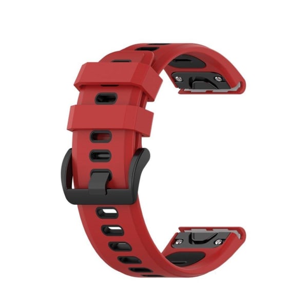 Garmin Fenix 6X / 5X bi-color silicone watch band - Red / Black Röd