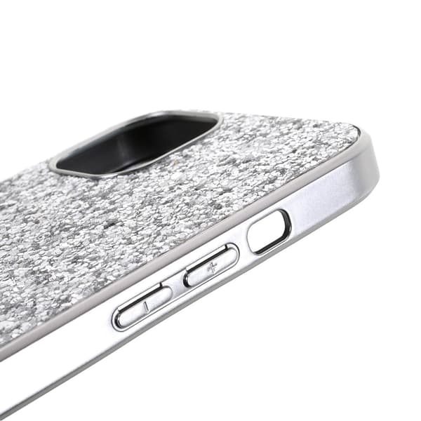 Glitter iPhone 13 Mini Etui - Sølv Silver grey