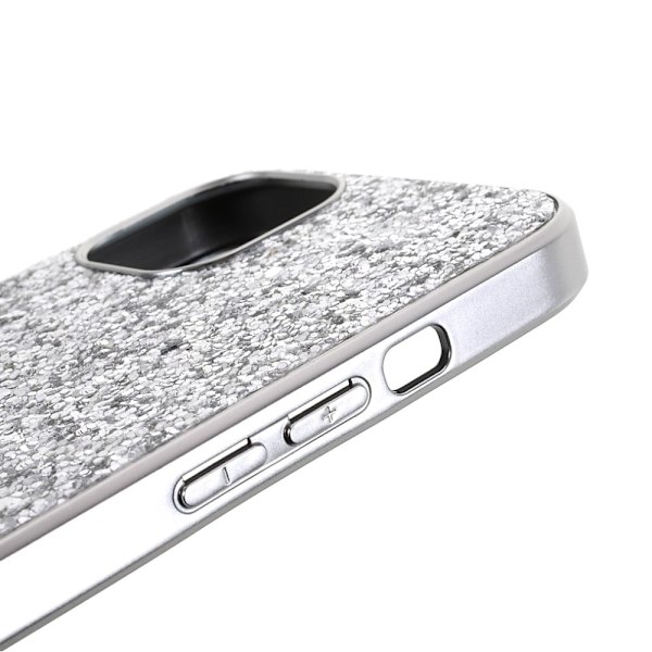 Glitter iPhone 13 Mini skal - Silver/Grå Silvergrå