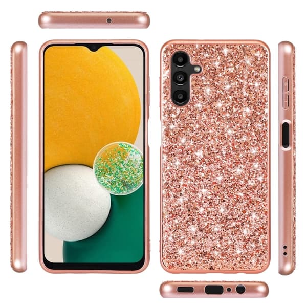 Glitter Samsung Galaxy A35 kotelot - Ruusukulta Pink