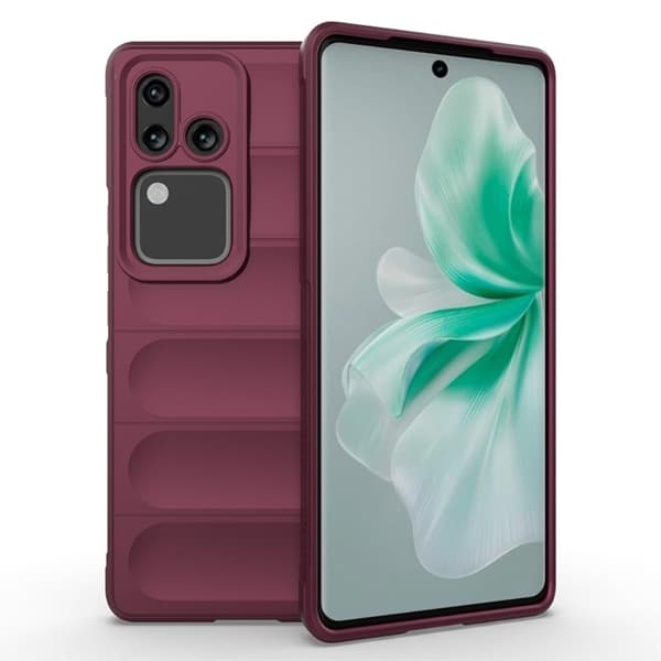 Mjukt greppformat Vivo S18 Pro skal - Vinröd Röd