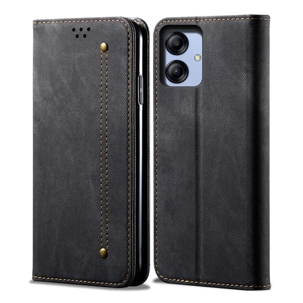 Jeans Samsung Galaxy A04e Läppäkotelo - Musta Black