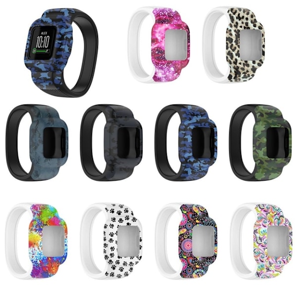 Garmin Vivofit Jr 3 cool pattern silicone watch strap - Paw Print / Size: L Vit