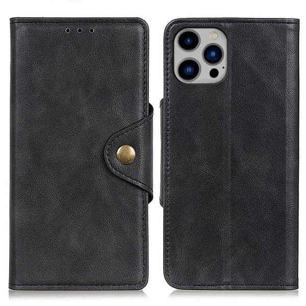 Alpha iPhone 14 Plus flip etui i lær - Svart Black