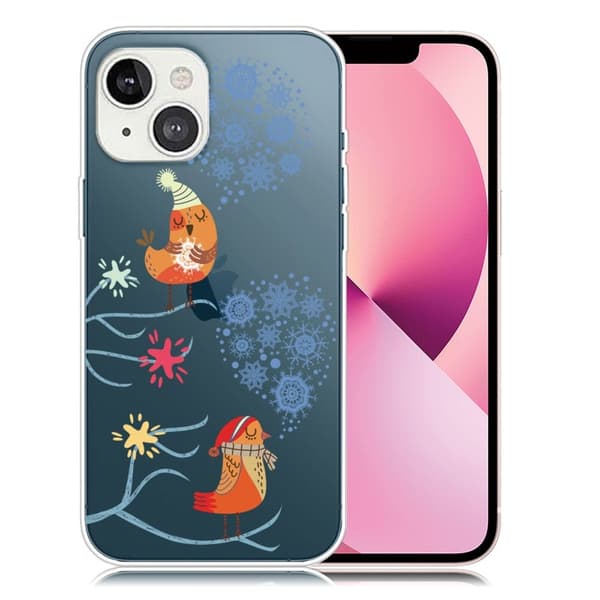 Julecover fleksibelt cover iPhone 13 mini 5.4 inch - Fugle Multicolor