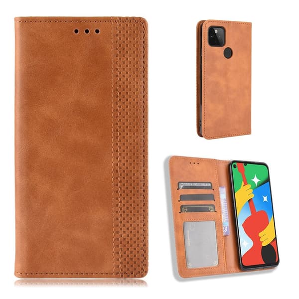 Bofink Vintage Google Pixel 4a 5G Lær Etui - Brun Brown