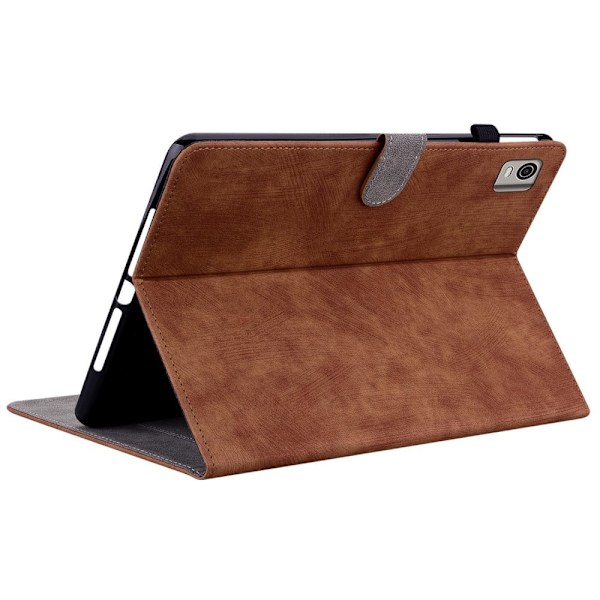 Nokia T21 sødt tigermønster læder flip cover - Brun Brown