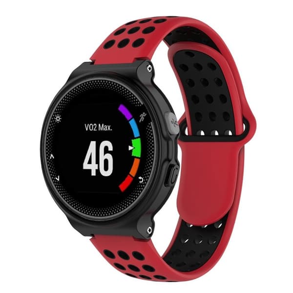 Garmin Forerunner kaksivärinen silikoni kellon ranneke - Punainen / Musta Multicolor