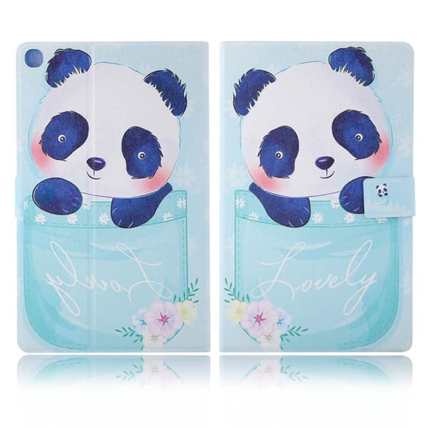 Elegant mønster læder flip etui til Samsung Galaxy Tab A7 10.4 (2020) - Comfy Panda White