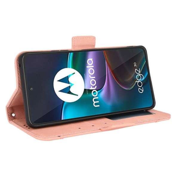 Modernt Motorola Edge 30 fodral med plånbok - Rosa Rosa