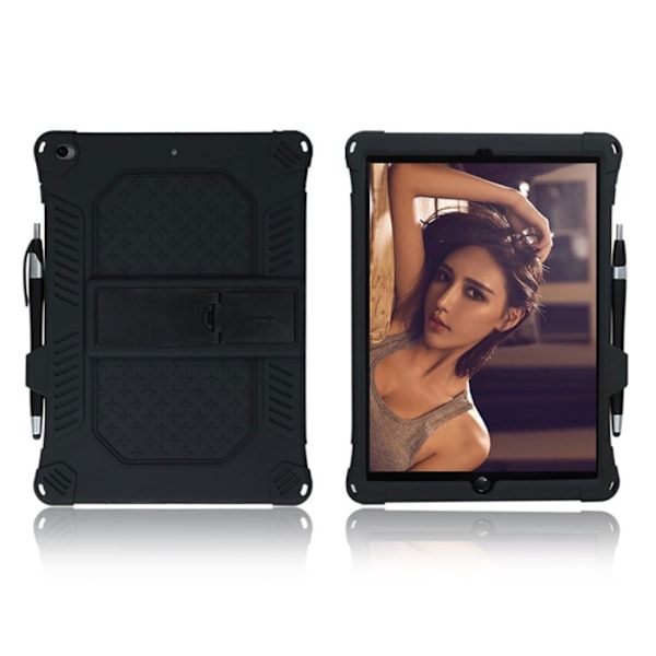 iPad 10.2 (2019) / Air (2019) flipfodral i läder med fast tema - Svart Svart