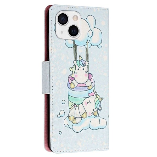 Wonderland iPhone 14 flip etui - To Heste Multicolor