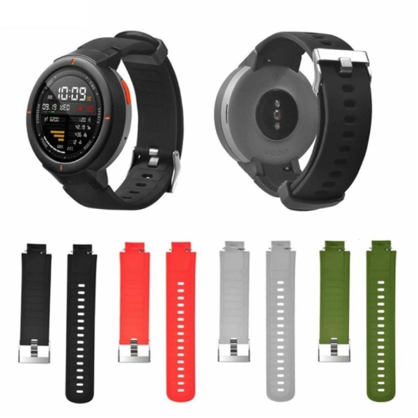 Amazfit Verge 3 silikoni kellon ranneke   - Musta Black