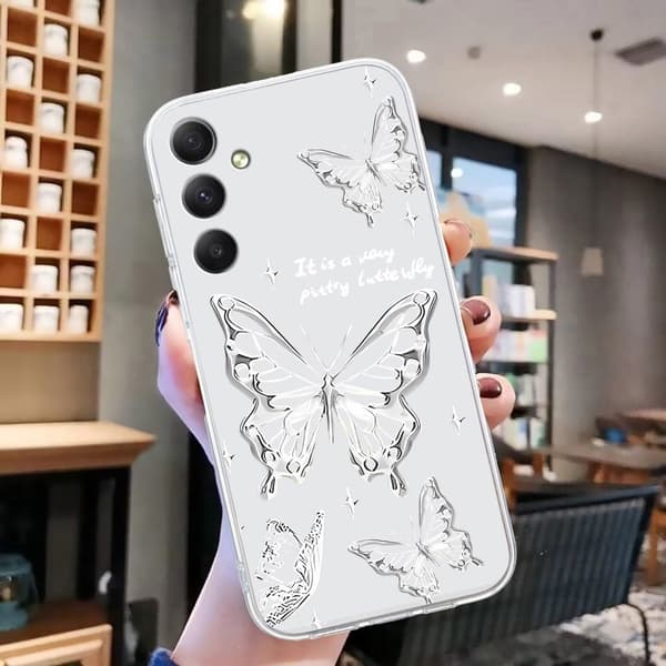 Imagine Samsung Galaxy A54 kotelot - Perhonen White