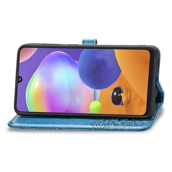 Mandala läder Samsung Galaxy A31 fodral - Blå Blå
