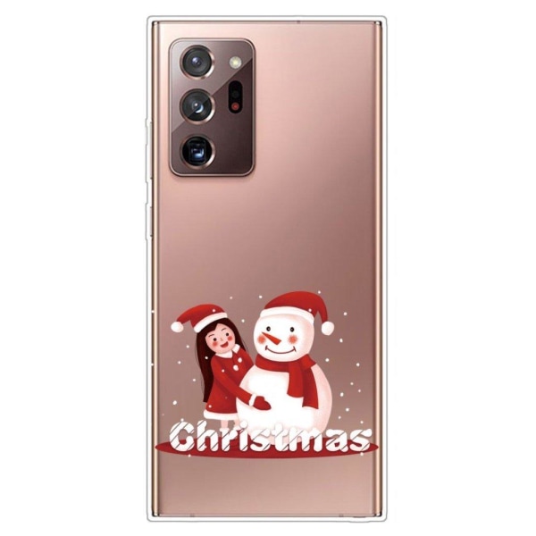 Christmas Samsung Galaxy Note 20 Ultra case - Girl and Snowman Red