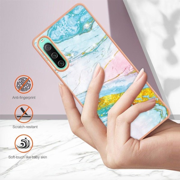Marble Sony Xperia 10 IV Etui - Grøn Marmor Green