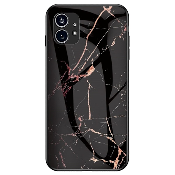 Fantasy Marmor Nothing Phone (1) skal - Guld Svart Marmor Svart