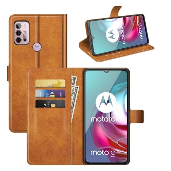 Wallet-style Læder Etui til Motorola Moto G30 / G10 - Gul Yellow