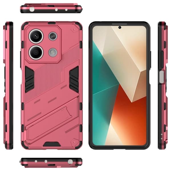 Støtsikkert hybriddeksel med et moderne preg for Xiaomi Redmi Note 13 5G  - Rose Pink