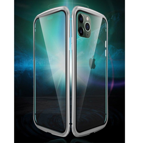 Luphie Wasp iPhone 11 Pro Max Alu-puskuri + lasi - Hopea Silver grey