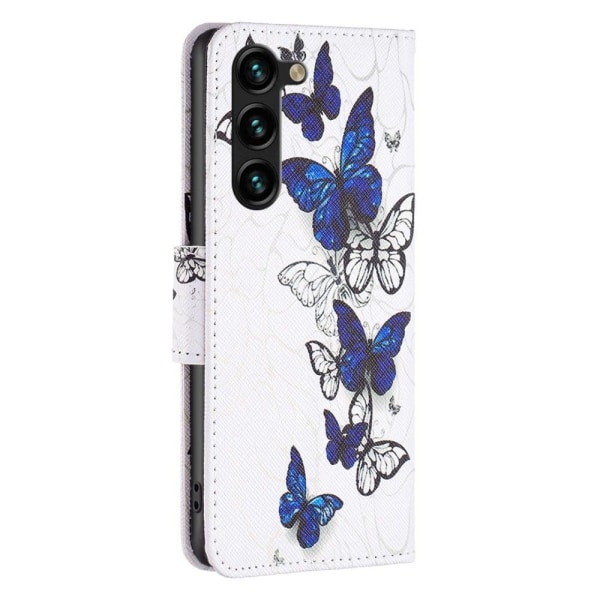 Wonderland Samsung Galaxy S23 Plus Flip Etui - Sommerfugle Blue