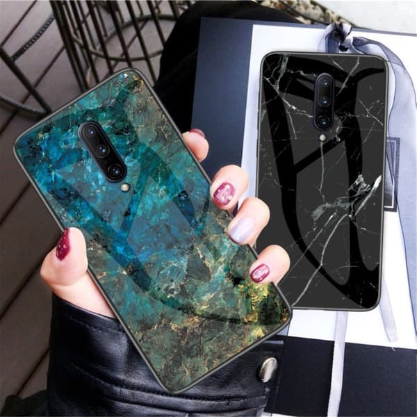 Fantasy Marble OnePlus 7 Pro deksel - Emerald Green