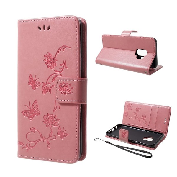 Samsung Galaxy S9 perhoskukka suojakotelo - Pinkki Pink