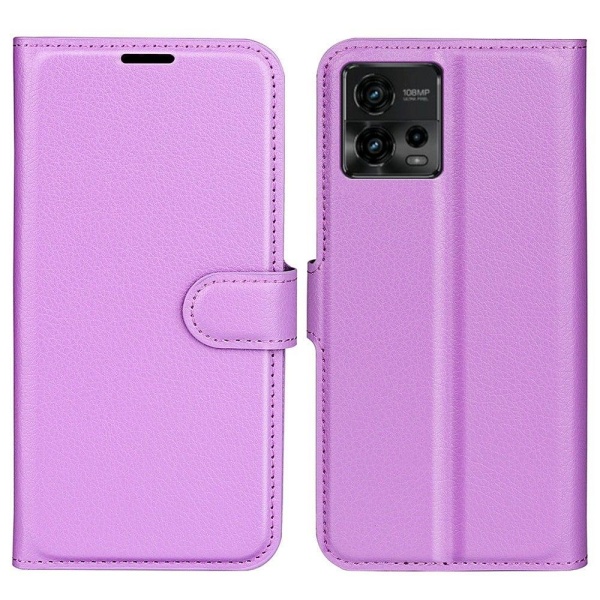 Klassisk Motorola Moto G72 Flip Etui - Lilla Purple