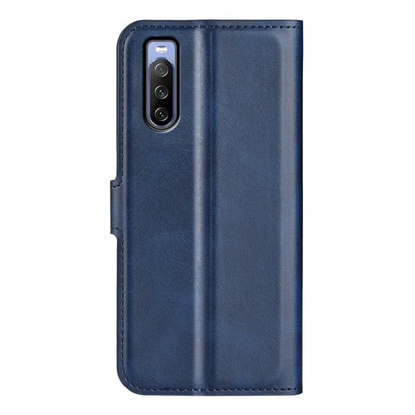 Sony Xperia 10 IV læderetui med pung - Blå Blue