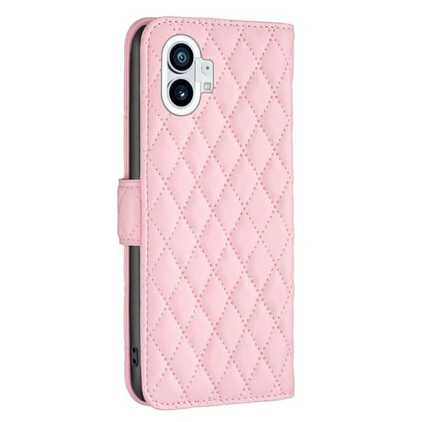Rombemønster, matt flip-deksel for Nothing Phone (1) - Rosa Pink