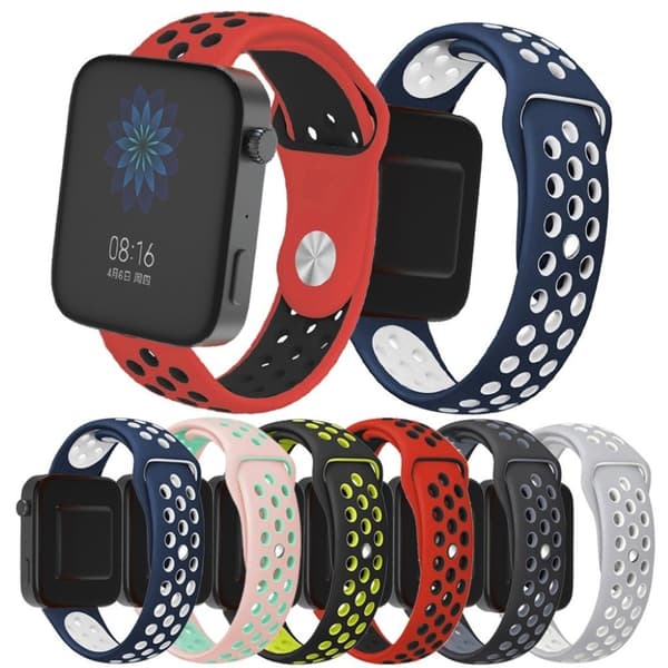 Xiaomi Mi Watch tofarvet silikone Urrem - Sort / Grå Black