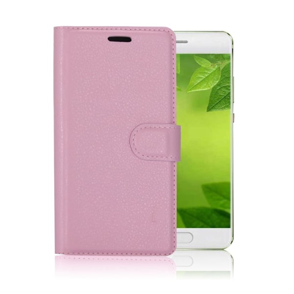 Huawei P10 beskyttende læder etui - Lyserød Pink