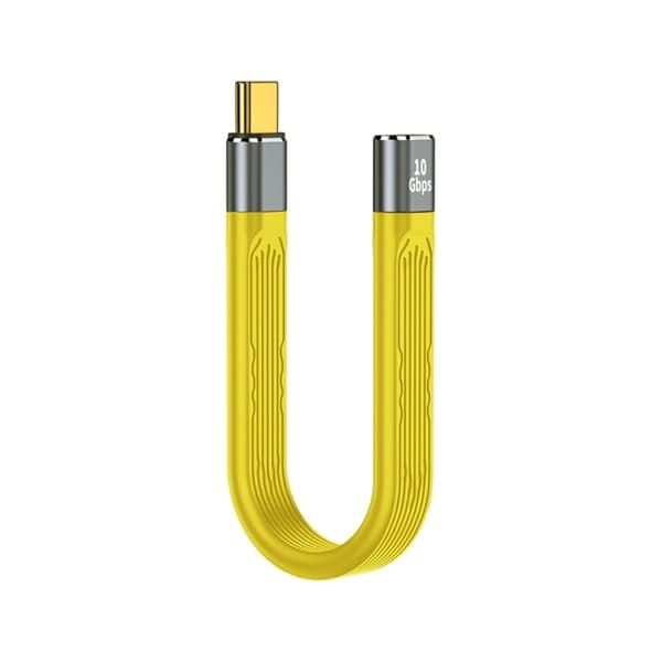 Universell 100W snabbladdning 10Gbps typ-C hona till hane FPC-kabel Gul