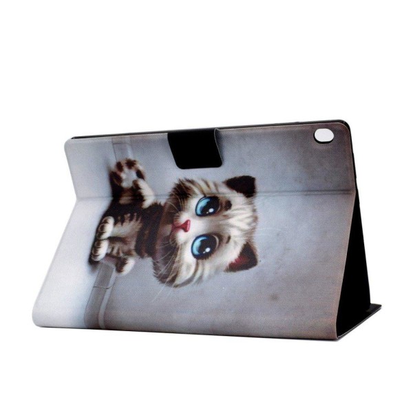 Lenovo Tab M10 pattern printing leather case - Baby Cat Silvergrå
