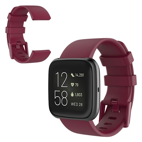 Fitbit Versa 2 / Versa Lite silikon klockarmband - vinröd / Size: L Röd