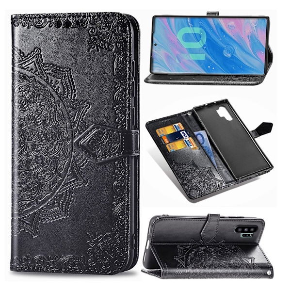 Mandala Samsung Galaxy Note 10 Pro Flip etui - Sort Black
