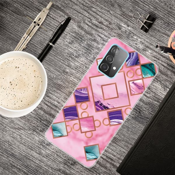 Marble Samsung Galaxy A53 5G Suojakotelo - Rose In Diamond Shapes Multicolor
