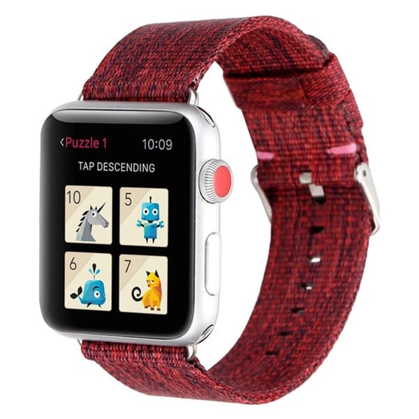 Apple Watch Series 5 44mm nylonkellonauha - Punainen Red
