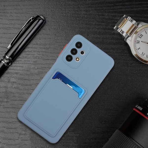Card Holder Suojakuori For Samsung Galaxy A32 - Sininen Blue