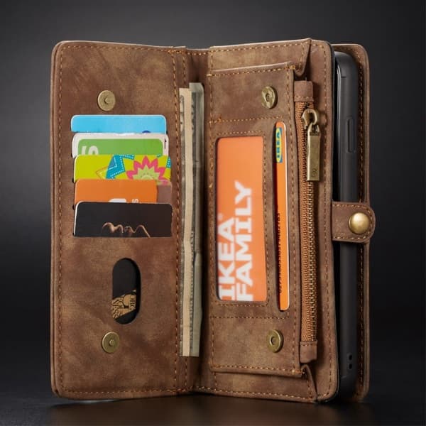 Caseme Samsung Galaxy s10 Plus Multifunksjonelt Skinnetui - Brun Brown