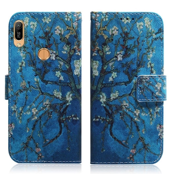 Huawei Y6 2019 kuvioitu nahkakotelo - Puu Kukkien Kanssa Multicolor