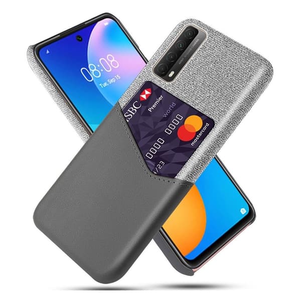 Bofink Huawei Y7A / Huawei P Smart 2021 korttikotelo - Harmaa Silver grey
