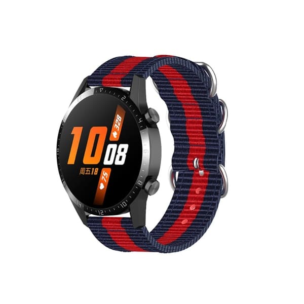 22 mm Huawei Watch GT Runner / GT 3 46 mm nylon-urrem - Blå / Rød / Blå Multicolor