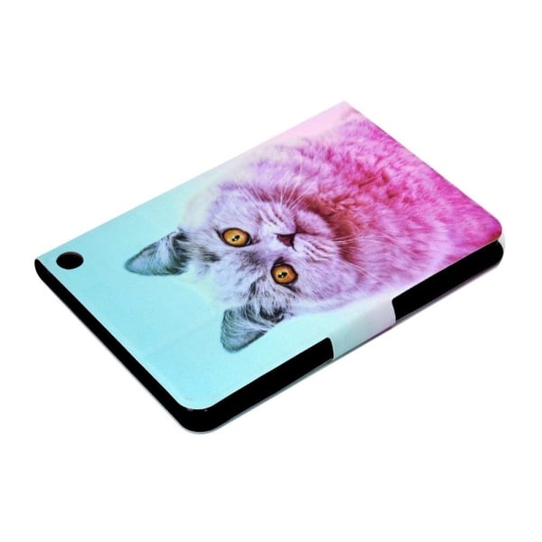 Amazon Fire 7 (2022) cool pattern leather case - Pink Cat Multicolor