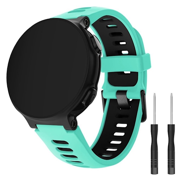 Garmin Forerunner 735XT / 220 / 230 / 235 / 620 / 630 cool silikone Urrem - Cyan / Sort Blue