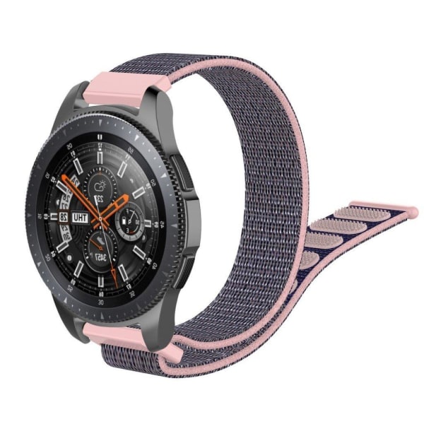 Samsung Galaxy Watch (46 mm) 22 mm klockarmband i nylon - Grå / Rosa Silvergrå